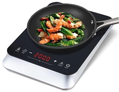 Draagbare Inductiekookplaat 2000 W – Enkele Kookplaats met 10 Temperatuurniveaus, 4-Uurs Timer en Touch-Bediening