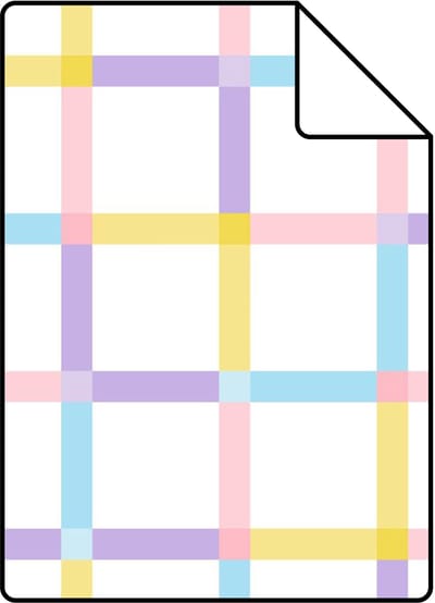 Proefstaal ESTAhome behang geblokt motief paars, geel, roze en blauw - 26.5 x 21 cm - 132056-S