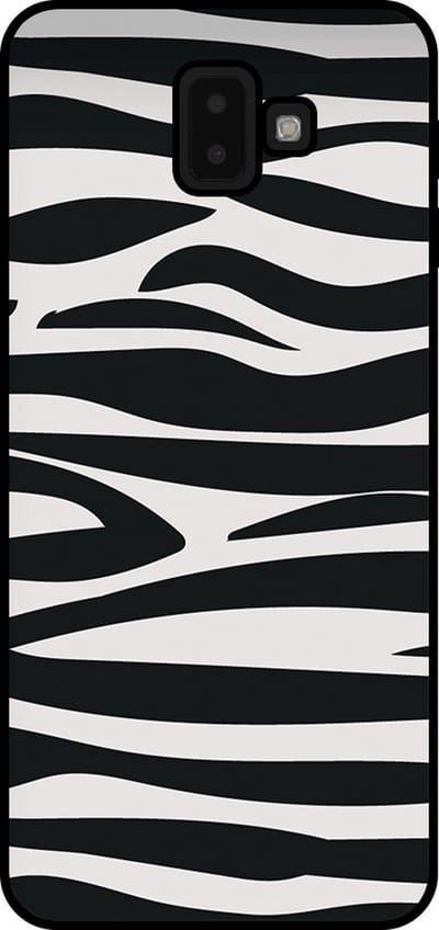 Smartphonica Telefoonhoesje Geschikt voor Samsung Galaxy J6 Plus 2018 met zebra opdruk - TPU backcover case zebra design - Zwart Wit geschikt voor Samsung Galaxy J6 Plus 2018