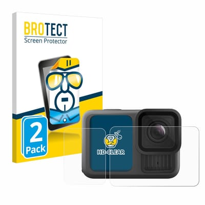 BROTECT - Screenprotector voor GoPro Hero 13 Black - Folie Beschermfolie transparant 2 Stuks