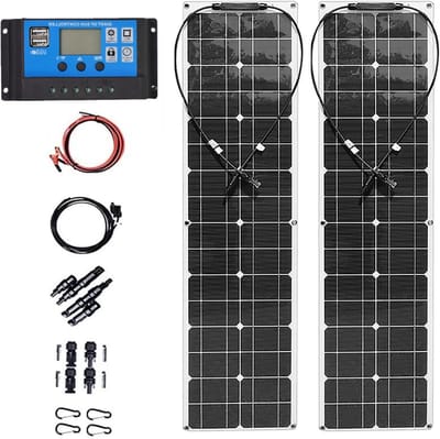 Zonnepaneel Set - Energie Oplader - Accu Opladen - Flexibel Ontwerp - 600W - Zwart