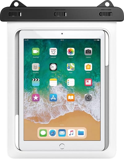 Mobstore Waterdichte Tablethoes Wit - Volledig waterbestendige Tablet hoes - Onderwater hoesje - Waterproof Case - Pouch - Bag - Universeel Geschikt voor alle Tablets - Waterdichte Hoes - Ook voor pasjes