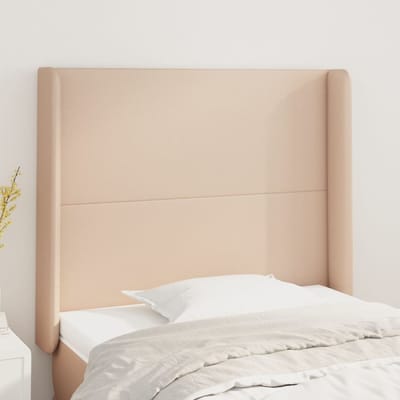 vidaXL - Hoofdbord - met - randen - 93x16x118/128 - cm - kunstleer - cappuccinokleur