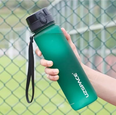 UZSPACE Waterfles - Drinkfles 1000 ml – BPA-Vrije Tritan Waterfles – 100% Lekvrij – Herbruikbare Sportfles met 1-Klik Deksel – Voor School, Sport & Kantoor – Fel Groen