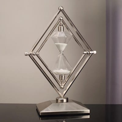 Sablier Géométrique Diamant Moderne Premium Ornements Décorations Travail Nordique Durable Durable Utile Utile silver white sand