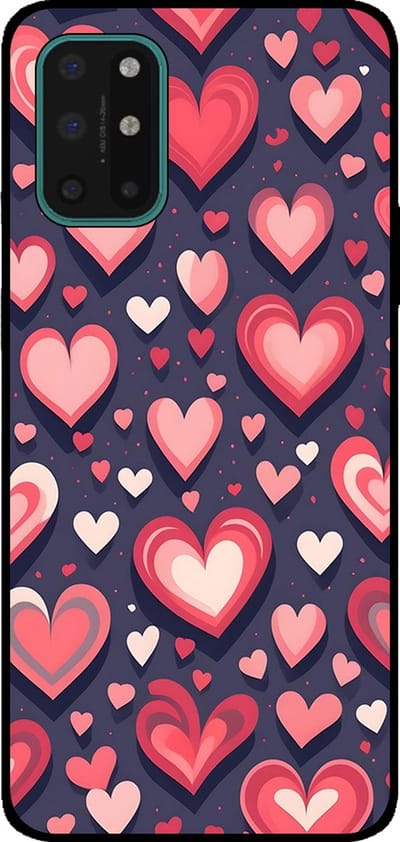 Smartphonica Telefoonhoesje Geschikt voor OnePlus 8T met Hartjes Opdruk - TPU Backcover Case With Heart Design geschikt voor OnePlus 8T