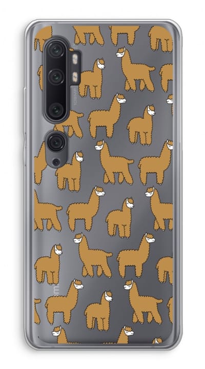 Case Company® - Hoesje geschikt voor Xiaomi Mi Note 10 Pro hoesje - Alpacas - Soft Cover Telefoonhoesje - Bescherming aan alle Kanten en Schermrand