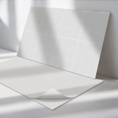 Wallfluent Vinyl Tegels - Massief tegelpatroon Vinyl Wandtegels - 40 cm x 20 cm - Grijs PVC Tegels - 10 stuks - Rechthoek PVC Tegels - Texturen Plaktegels - Wand PVC Tegels - Plaktegels Keuken en Badkamer