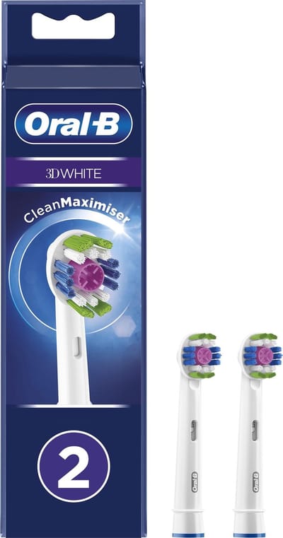 Oral-B 3D White - Met CleanMaximiser-technologie -  Opzetborstels - 2 Stuks