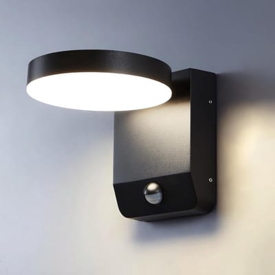 Buitenlamp met Bewegingsmelder voor Aan de Muur, IP54 Weerbestendig met Draaibaar LED Paneel