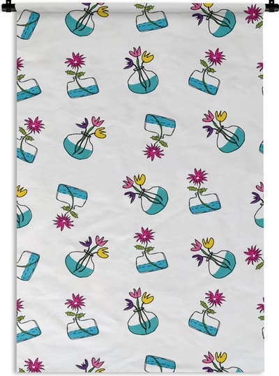 Wandkleed - Wanddoek - Bloemen - Patronen - Lente - 60x90 cm - Wandtapijt