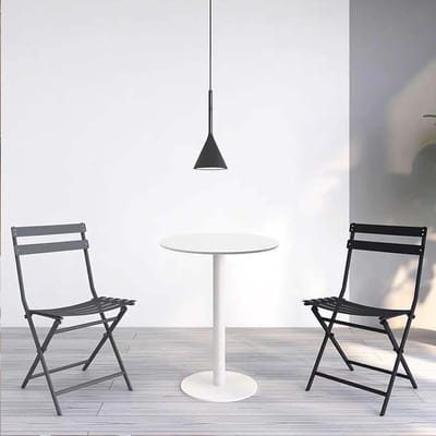 Eettafel Bartafel - Hoge Ronde Tafel - Gezellig Borrelen - Stevige Metalen Poten - 40x40x72cm - Wit