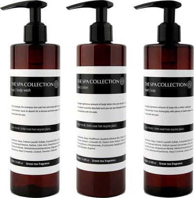 The Spa Collection Green Tea - 2-in-1 Hair & body wash + Handzeep + Body Lotion - 400 ml pompfles - Set van 3 Stuks
