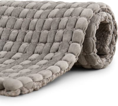 Heckettlane Badmat Vellutato - Badkamermat - Bidetmat - Antislip tapijt - 60x60 cm - Grijs