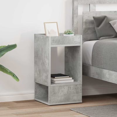 vidaXL - Bijzettafel - 2 - st - Beton - Grijs - 30 - x - 30 - x - 56 - cm - Bewerkt - hout