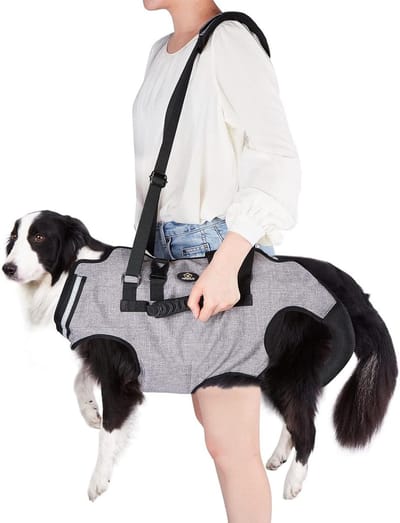 Tuigje hefharnas voor grote honden - Draaghulp - Draagdoek - Full-body harnas - Hondendraagtas - Schouderriem - Zacht - Waterdicht - Instelbaar - Grijs - XXL