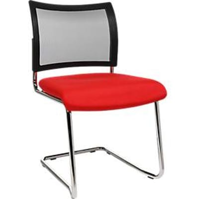 Sledestoel SEAT POINT, gaas, zonder armleuningen, stapelbaar, set van 2, rood