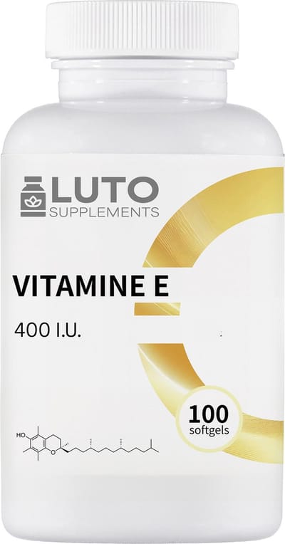 Vitamine E 400 I.U. - 269mg D-alfa-tocoferol - Premium: Natuurlijke Vitamine E uit Zonnebloemen - hoog gedoseerd - 100 softgels - Luto Supplements