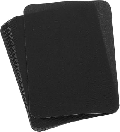 Strijkplaat voor Textielreparatie, 10 x 9 cm, 10 stuks, Zwart
