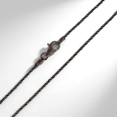 Cavill - Zilveren ketting 925 Sterling zilver - zwarte ruthenium finish - 45 cm - Criss-cross gevlochten collier - Modern dames sieraad