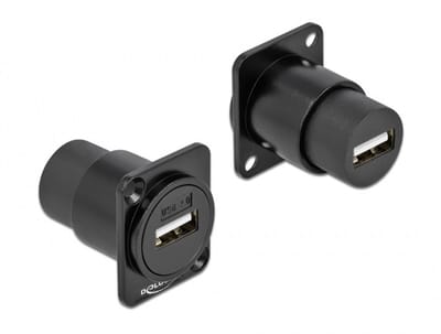 USB-A D-type module | USB2.0 | zwart