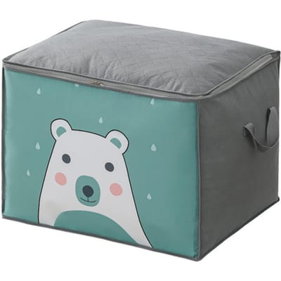 Opbergtas voor dekbedden Cartoon Berenpatroon Non-woven Stof Stofdicht Dubbele Rits Opbergtas voor Dekbedden gray