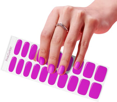 Pink Gellac UV Nagelstickers - Gellak Stickers 0042 Vivid Violet - Nail Art Gel Stickers voor Nagels - 20 stuks in 10 maten