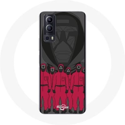 Coque Vivo Y72 Squid Game Poster maskeert personages