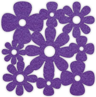 Klaver madelief vilt onderzetters - Paars - 6 stuks - 10 x 10 cm - Tafeldecoratie - Glas onderzetter - Cadeau - Woondecoratie - Woonkamer - Tafelbescherming - Onderzetters Voor Glazen - Keukenbenodigdheden - Woonaccessoires - Tafelaccessoires