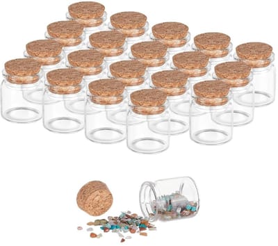 Dailygoody - Glazen Flessen - Decoratieve Mini Flesjes - Perfect voor Bruiloft - Transparant - Kunstambachten - Opslagcontainers - Creatieve Projecten