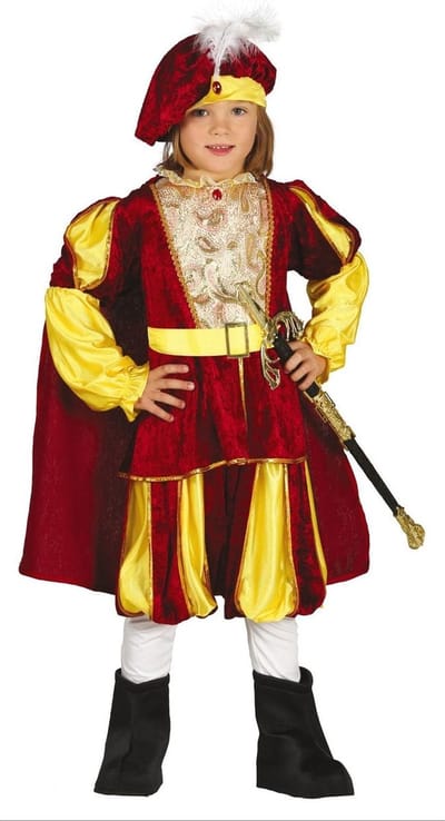 Fiestas Guirca - Pietenpak rood / geel - 3-4 jaar - Welkom Sinterklaas - Sinterklaas versiering - Sinterklaas intocht - Sinterklaas en Piet -sinterklaas Cadeautjes
