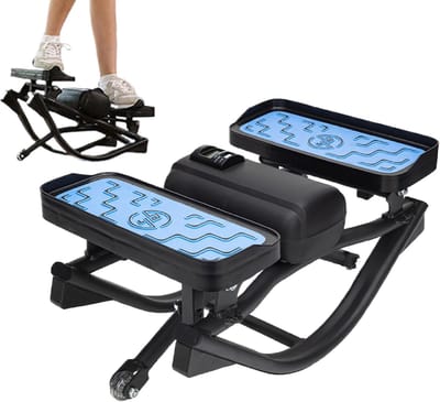 Fitness Toestel - Zijwaartse Stepper - Thuis Trainen - Geluidsarme Werking - Compact Ontwerp - Zwart