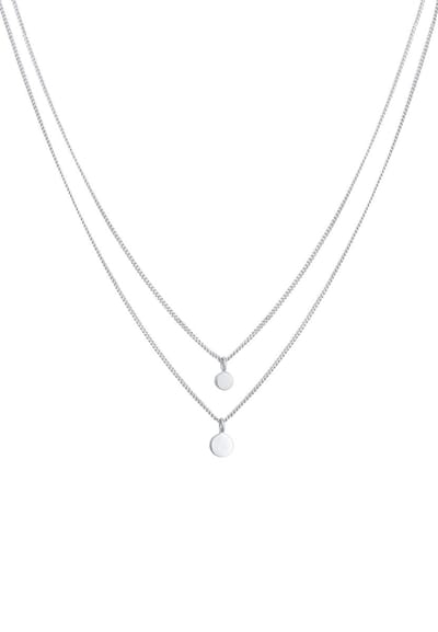 Elli - Halsketting - Dames laagje plaatje basis met kristal in 925 sterling zilver - Dames