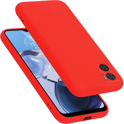 Cadorabo Hoesje geschikt voor Motorola MOTO E22 / E22i in LIQUID ROOD - Beschermhoes gemaakt van flexibel TPU silicone Case Cover
