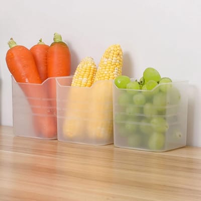 KZQ Opbergdozen - Opbergplanken voor de koelkastdeur - Opbergdozen voor de koelkast - Voedselopbergdozen - Keukenopbergdozen - Transparante opbergdozen - Voedselbewaarcontainers - Opbergbakken - Geschikt voor koelkast en vriezer - Driedelige set