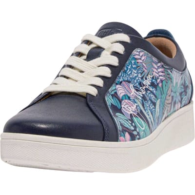 Fit Flop Dames Jim Thompson Leren Sneakers (Blauw)