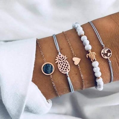 Gouden ananasvormige armband voor dames en meisjes - Armband - Manchet brown