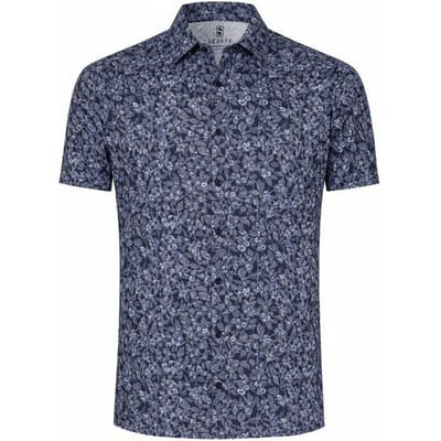 Desoto Overhemd Abstract Floral Pattern Donker Blauw / male