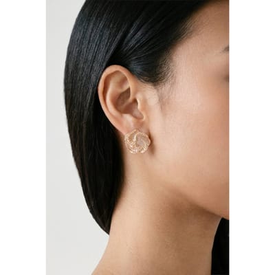 boohoo Dames Mini Roos Detail Knopjes Oorbellen | Goud