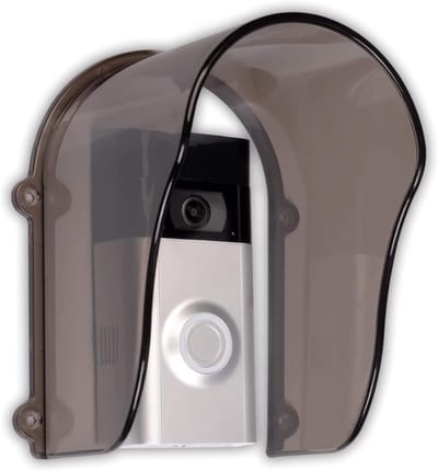 Kunststof deurbel regenhoes, transparante ring deurbel cover weerbestendig waterdichte beschermer toegangscontrole bevestiging voor deur toegang/aankomst machine/deurbel bel (grijs)