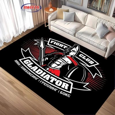 3D HD Printing Spartaanse Sparta Krijger Logo Tapijt voor Woonkamer Slaapkamer Mat Sofa Deurmat Vloerkleed Antislip Decor Duurzame Mat 40x60cm (16x24in)