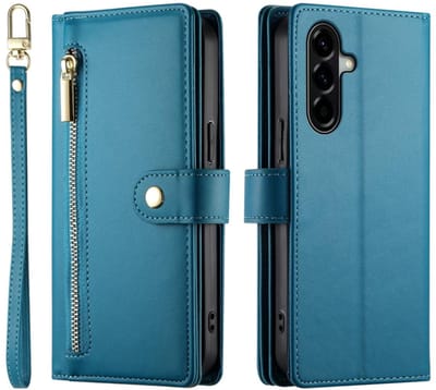 Luxe Portemonnee - Etui Hoes Tas geschikt voor Samsung Galaxy A57 - Met Schouder - Draagkoord - Blauw
