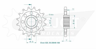 Pignon sortie boite Esjot pour moto Ducati 1200 MULTISTRADA V4 PIKES PEAK 16x525