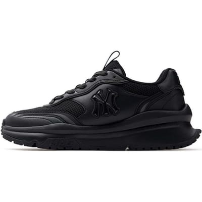 MLB Chunky Runner Confortable Polyvalent Tissu Cuir Synthétique Durable Respirant Basse Coupe Décontracté Chaussures de Course Baskets Unisexes Noir 3ASHCRL3N-50BKS 38.5