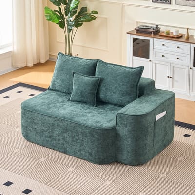 MODENUIT Hoekbank 262 cm - 2-delige Modulaire L-vorm met Chaise Longue - Voor Woonkamer en Lounge - Chenille Groen