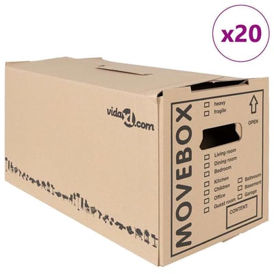 vidaXL - Verhuisdoos - met - opslag - 20 - st - Naturel - 59 - x - 31,5 - x - 31,5 - cm - Karton