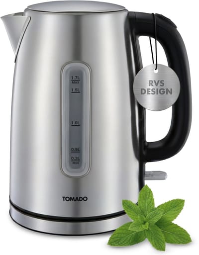Tomado TWK1709S - RVS Waterkoker - 1,7 liter inhoud - 2200W - Kalkfilter - Waterniveau indicator
