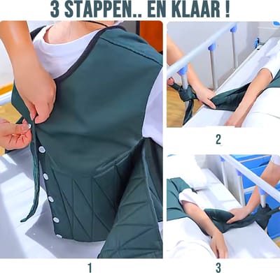 Allernieuwste.nl® Beschermend Veiligheidsvest voor Bedlegerige Patiënten & Ouderen – Anti-Valvest voor Bed of Rolstoel – Veilige Fixatieband voor Dementie, Alzheimer & Ouderenzorg