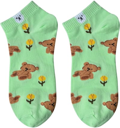 Clayre & Eef Grappige Sokken one size Groen Polyester Beer