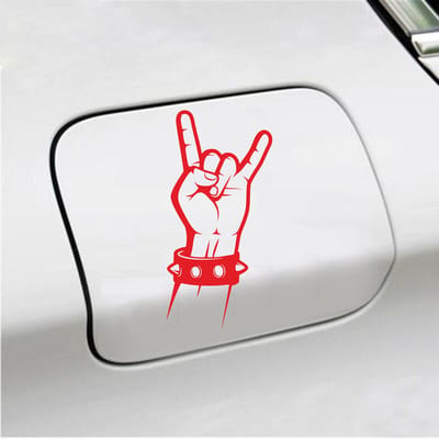 Bumpersticker - Rock N Roll - 16 X 10 - Rood